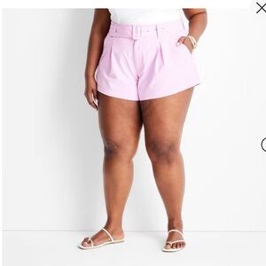 Women's High-Rise Belted Shorts - Future Collective™ with Jenee Naylor Sz 30